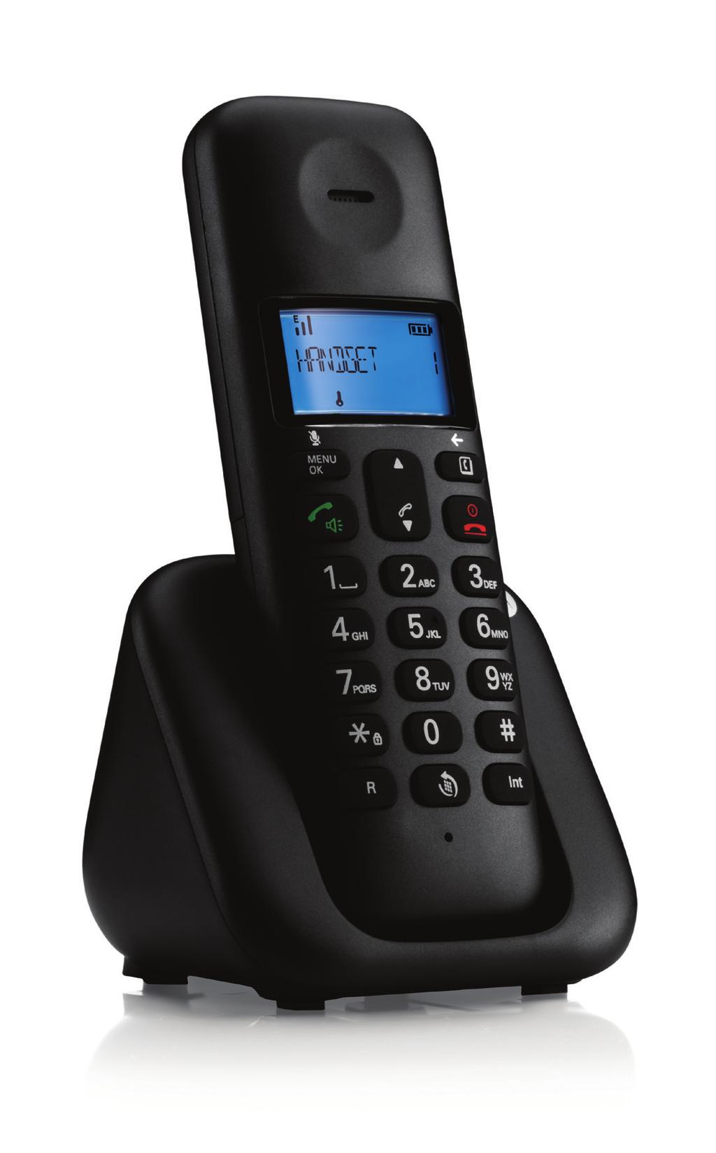 T301 Dar forma a las conversaciones Teléfono digital inalámbrico CARACTERÍSTICAS PRINCIPALES Gran pantalla retroiluminada en azul Manos libres Localización de terminales Llamadas internas Agenda de