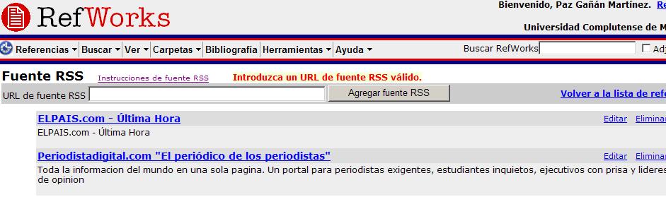 Búsquedas en fuentes RSS RSS Feed: (lector / distribuidor de noticias) RSS? (" Really Simple Syndication" ) es el formato de distribución de noticias.
