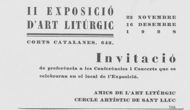 En aquesta exposició hi havia un projecte per traslladar el Cor de la Catedral de Barcelona, sobre el qual diu que s esperava l opinió autoritzada de Mn. Manuel Trens.