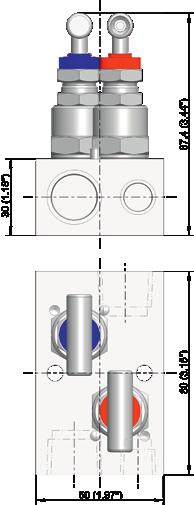 Posición de la válvula: contigua El suministro incluye un tapón de rosca para la conexión de purga, no premontado.