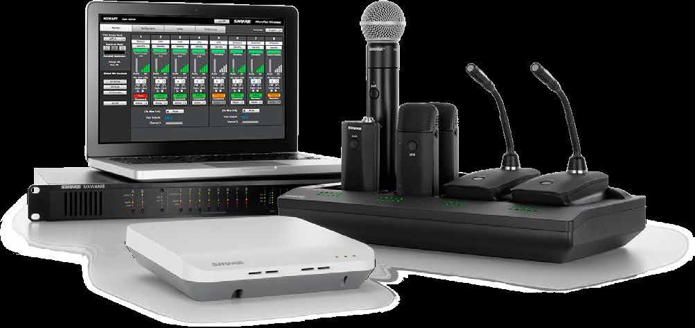 Sistema inalámbrico Microflex. El Inalámbrico Microflex provee soluciones flexibles y elegantes para capturar y manejar un sonido intenso y natural, en entornos de conferencias AV (audio visuales).
