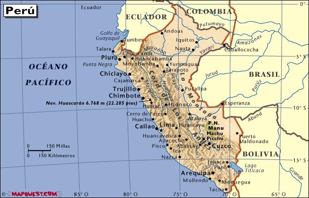 Perú puede ser dividido en tres regiones topográficas distintas: la planicie costera (la costa), los Andes (la sierra) y las tierras amazónicas (la montaña).