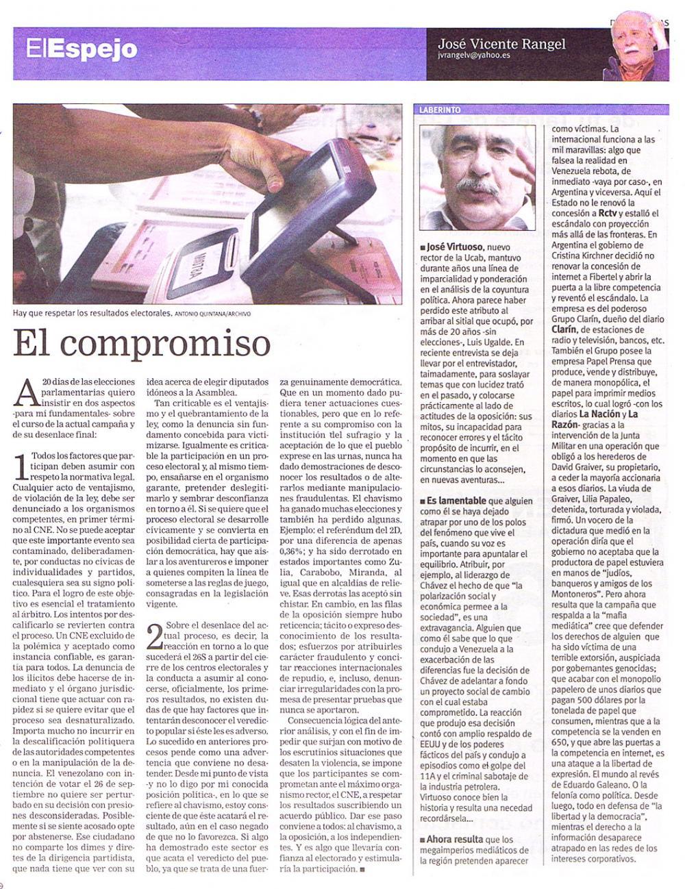 El Espejo-José Vicente Rangel / El compromiso