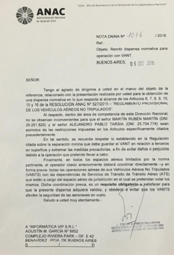 4. CERTIFICADO DE REGISTRO VEHÍCULO AÉREO NO TRIPULADO - AUTORIZACION OPERACIONAL 5.