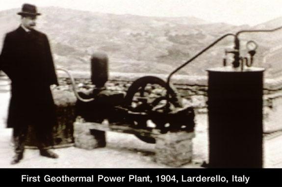 En 1904, El italiano Piero Ginori Conti invento la que sería la primera planta de producción de electricidad mediante la energía de la tierra (geotermia).