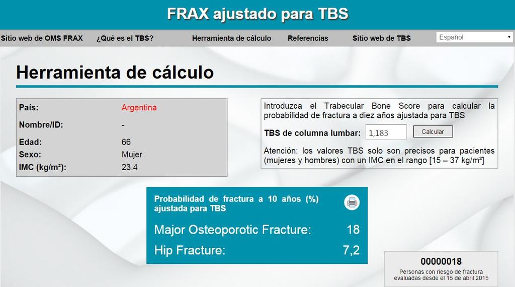 FRAX: riesgo fractura mayor y cadera