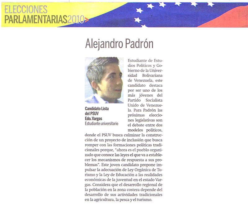 Elecciones Parlamentarias 2010/ Alajandro