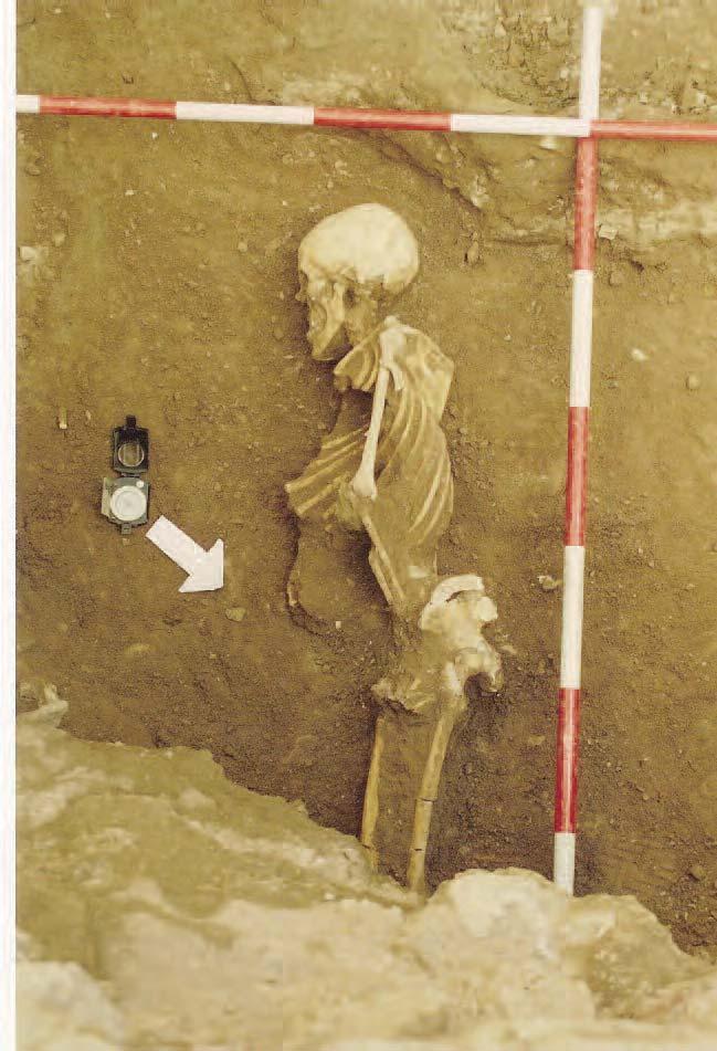 El enterramiento se encuentra en parte sobre el omoplato del inhumado n.º 4, sepultado con anterioridad, encontrándose a la misma cota que el enterramiento n.º 1. SEPULTURA N.º 3 (U.E. 1013) Está situado justo delante de la sepultura n.
