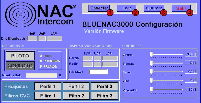 BlueNAC-3000 Manual del Configurador 4 Manual del Software de Configuración de BlueNAC-3000 [ ] IMPORTANTE: Para usar el software de Configuración BlueNAC-3000, debe instalar primero los drivers del