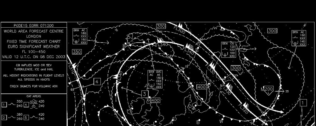 Información meteorológica pre-vuelo Tafor Sigmet - Mapas Mapas de fenómenos significativos Se centran en describir los fenómenos significativos en ruta de forma gráfica.