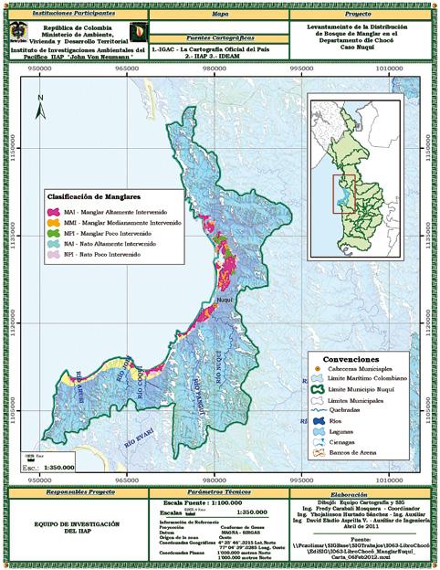 Figura 1. Grados de intervención de los manglares en el Municipio Nuquí, Chocó El municipio del Litoral del San Juan aporta al Pacífico chocoano una superficie de 11.