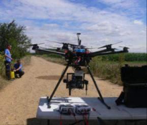 6 Experiencia con drones dentro del proyecto OPTIREG Realización de un vuelo por campaña con la plataforma experimental, Spread WingsS1000 (octocóptero).