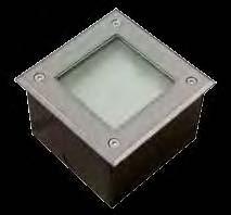 LK LIGHT EMPOTRBLES Luminario en aluminio inyectado. Óptica y protector de cristal templado. rillo de acero inoxidable. IP67 110 mm 110 mm OU26 BC B R Z 0.
