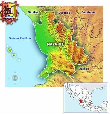 GEOGRAFÍA, POBLACIÓN y EDUCACIÓN El Estado de Nayarit cuenta con una superficie de 27,857 km2. Se localiza en el noroeste del país.