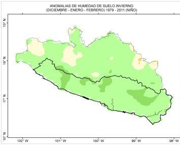 3.5. La sequía agrícola en Guerrero Anomalías de humedad del suelo para verano