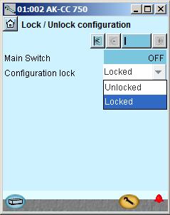 Configuración - continuación Configuración de bloqueo. Ir a Menú de Configuración 2. Seleccionar Bloqueo/Desbloqueo de configuración 3.