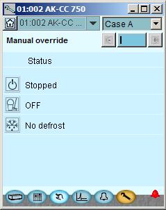 Primer arranque del controlador - continuación Arranque del controlador. Acceder a la pantalla de Arranque/Parada Pulse el botón azul de control manual situado en la parte inferior de la pantalla. 2.