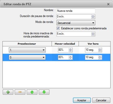 Figura 10: El cuadro de diálogo Editar ronda de PTZ 3. En el cuadro de diálogo Editar ronda de PTZ, proporcione un nombre a la ronda. 4.