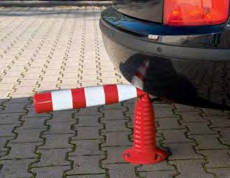 advertir aquellos puntos potencialmente peligrosos en vías con tráfico rodado. Hito baliza flexible una sola pieza, con bandas blancas reflectantes.