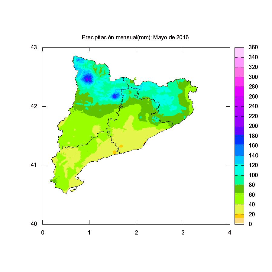 En la figura siguiente se observa la evolución temporal de la precipitación en mm registrada por cada una de las estaciones de Cataluña: Las precipitaciones se han distribuido de forma irregular a lo