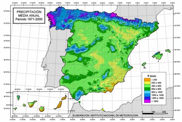 CAMBIO CLIMÁTICO EN ESPAÑA: LLUVIA Precipitación media