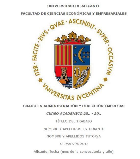 Escudo Grado en Curso Académico Título del trabajo Nombre y apellidos del estudiante