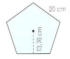 8. Calcula l àrea d un pentàgon regular de 20 cm de costat i 13,76 cm d apotema. 9.
