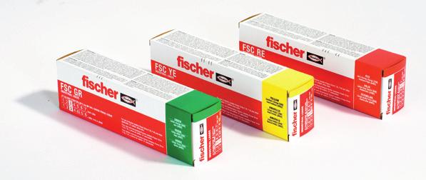 El nivel de potencia de los cartuchos de seguridad fischer está indicada como cifra sobre cada embalaje de cartuchos (véase tabla / nivel de potencia).