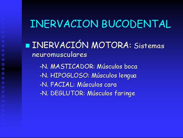 -Exposición oral de los contenidos referentes a la inervación efectuada por el nervio trigémino, rama maxilar