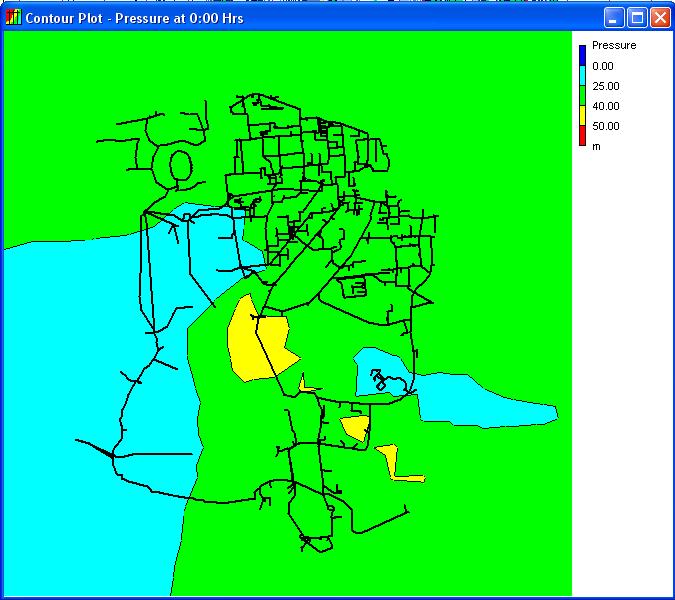 Se realizo una simulación con un comportamiento nocturno de la red, iniciando el análisis el día 3 de julio de 2008 a las 21:00 h y termina el 4 de julio de 2008 a la 7:00 h.