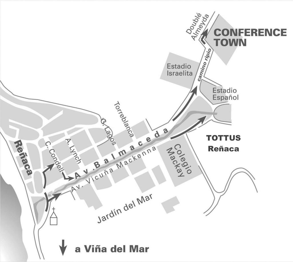 Mapa de ubicación Hotel Conference Town Hotel Conference Town - Dublé Almeyda 80 - Reñaca Fono (32) 3770100- Viña