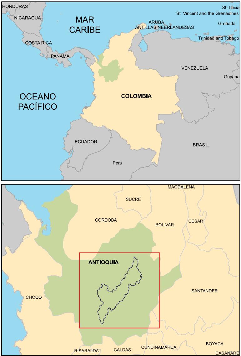 Figura 5. Localización de la cuenca del río Porce Fuente: Centro de Ciencia y Tecnología de Antioquia (CTA).
