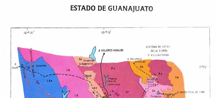 Fuente: Monografía Geológico Minera del Estado de Guanajuato, CRM.