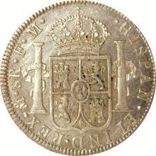(KM-109); rayoncitos. EF 527. 8 Reales, 1796, MoFM. (KM-109). VF 700.00 528.