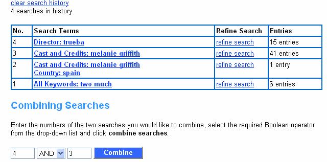 Presenta el resultado de la búsqueda en un listado en orden alfabético o cronológico. Permite refinar la búsqueda llevándote a la página inicial.