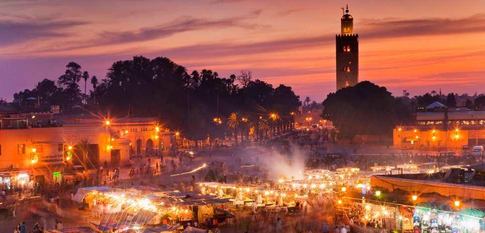 Visita de la ciudad de Marrakech, que empieza por parque de 14 hectáreas en cuyo centro se encuentra un inmenso estanque del Siglo XII.