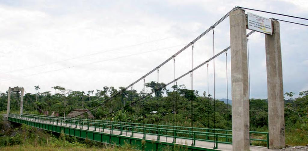 Proyecto 10 Puentes que abren paso a la unión y esperanza Ubicación Arajuno y Pastaza Construcción de 4 puentes en la vía Triunfo Arajuno Inversión USD 10,5 millones