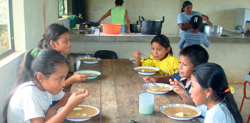 Ubicación Arajuno, Mera, Pastaza y Santa Clara Inversión USD 1 millón Descripción El Programa de Alimentación Escolar - PAE proporcionó desayunos y almuerzos a