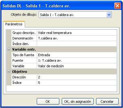 Programación con TAPPS2 Ejemplo: Control de una salida analógica del módulo mediante una entrada de sensor, dirección de módulo 2, salida 1 en el modo 0-10 V (= índice 5) La variable de entrada de la