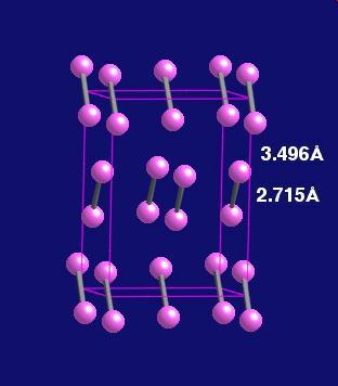 MOLECULAR: Iodo Celda unitaria del I 2 : Estructura molecular compuesta por moléculas