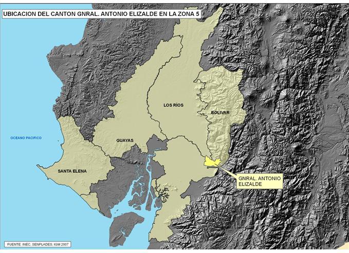 FICHA DE CIFRAS GENERALES CANTÓN Cantón GENERAL ANTONIO ELIZALDE (BUCAY), Provincia de GUAYAS se encuentra en la Zona 5 de