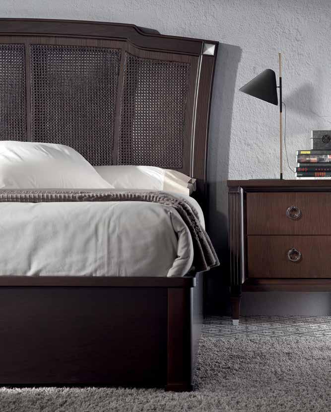 Headboard with cane open pore natural
