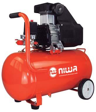 COMPRESORES OIL FREE - NIWA NIWA AFW-50 código 10-20-050 Compresor de alta recuperación Libre de aceite - Niwa 2,5HP a 2850RPM T8BAR / 116PSI baja / baja 230L /