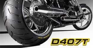 NOVEDADES 2014 Dunlop presenta un nuevo neumático touring diseñado en colaboración con Harley-Davidson. Dunlop incorpora a su gama de productos el nuevo neumático trasero D407T para motos touring.