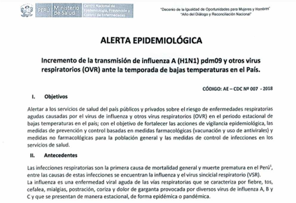 La Alerta Epidemiologica es un documento epidemiológico de difusión de información para la acción, que se emite en cumplimiento de la