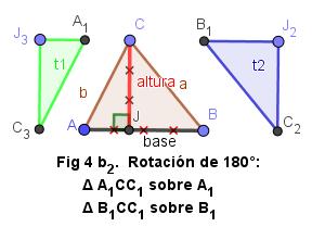 b. Rtación de 180 del triángul A1CC1 sbre A1 y del triángul B1CC1 sbre B1 (resultad en Fig.