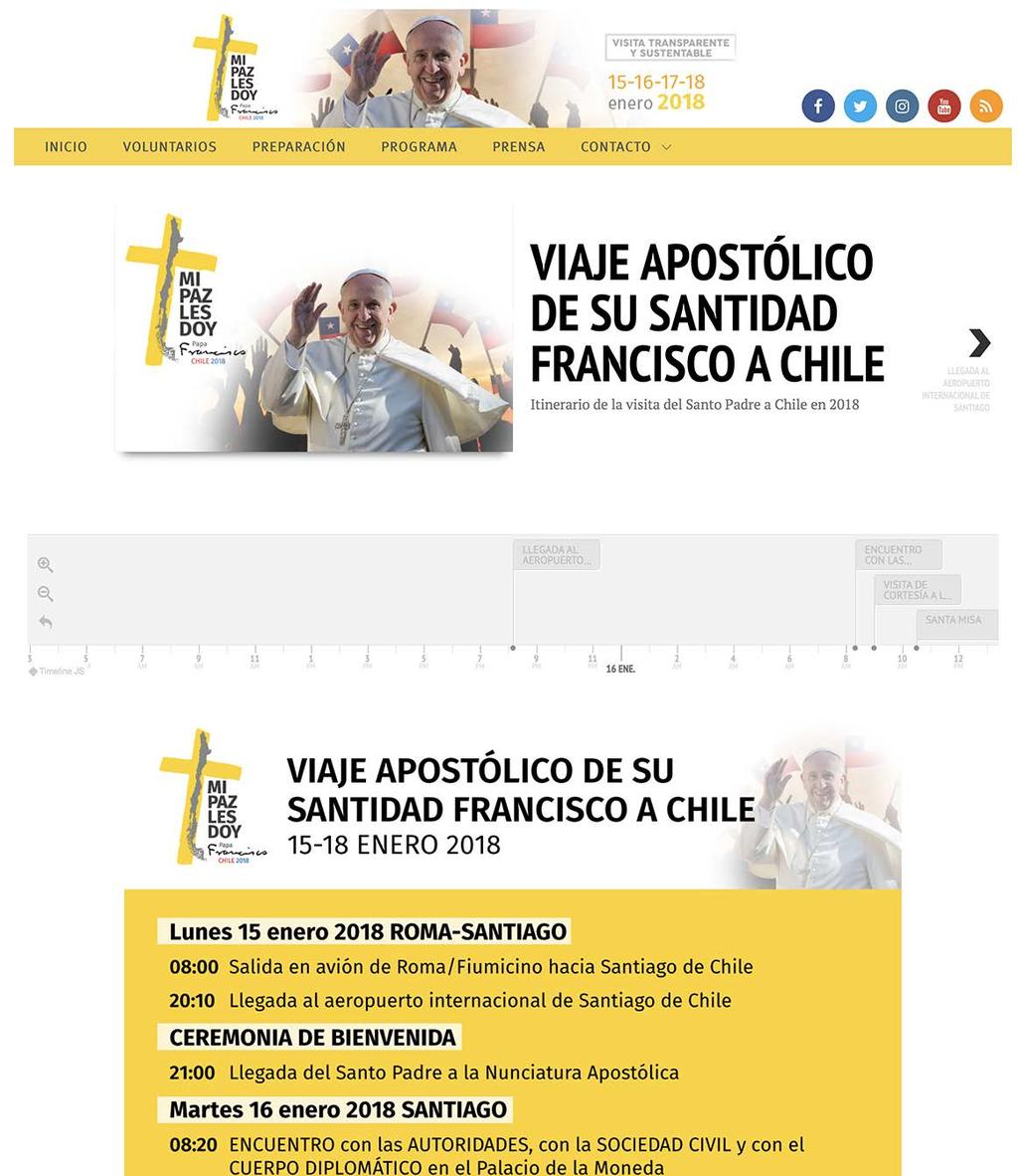 Comisión Nacional Visita Papa Francisco a Chile FRANCISCOENCHILE.CL Creación de logo, WEB y aplicaciones generales. Septiembre 2017.