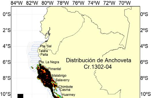 Las tres zonas de distribución para esta especie, se localizaron de la siguiente manera: la primera al norte de Punta La Negra principalmente dentro de las 30 mn de la costa, la segunda entre