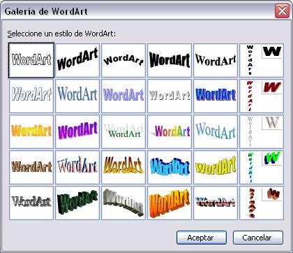 Imágenes y gráficos (IV) Insertar WordArt Mediante WordArt se pueden crear títulos y rótulos vistosos para nuestros documentos.