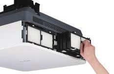 * Beneficios del Quad Filter System Plus Para mantener todas las piezas internas limpias, el diseño del proyector unifica la admisión de aire a través de un solo agujero, equipado con un sistema de